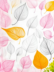 Obraz premium Colorful autumn leaves falling on white background; nature design for fall season decorations