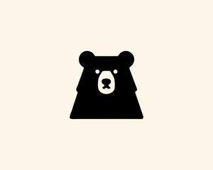 Bear logo design icon symbol vector illustration. 
