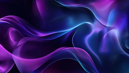 Obraz premium Abstract Purple and Blue Flowing Wave Background for Modern Design
