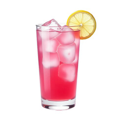Glass of lemonade on transparent background