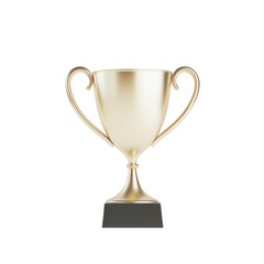 Golden trophy symbolizing victory and achievement in competitions and awards., isolated on a transparent background.