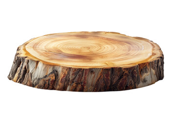 wooden slice isolated on white or transparent png