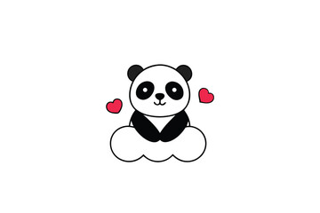 Fototapeta premium panda with heart