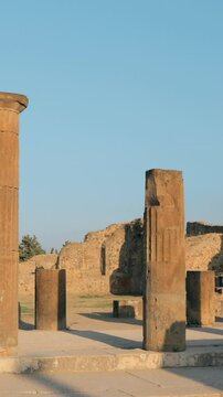 Pompeii, Italy. Remains Of Ancient Building Comitium On Territory Of Pompeii Forum
