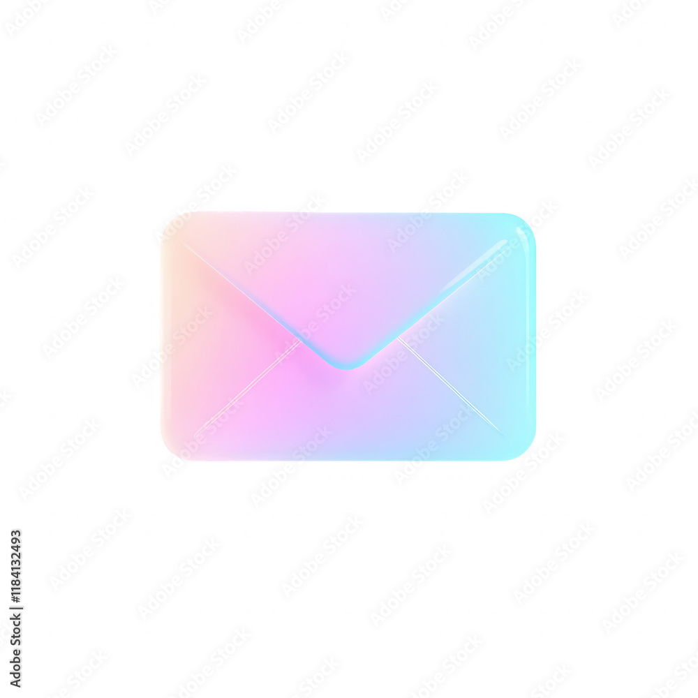 Poster stylish digital envelope design symbolizing modern communication., isolated on a transparent backgro