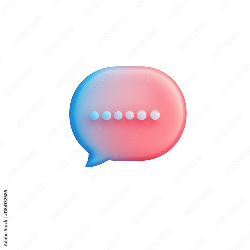 Poster stylish speech bubble icon with flowing colors perfect for modern communication designs., isolated o