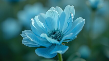 Fototapeta premium Close-up of Delicate Cyan Flower, Vibrant Petals and Stunning Bloom