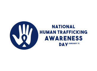 National Human Trafficking Awareness Day. January 11. White background. Human Trafficking Awareness icon. Flat design vector.