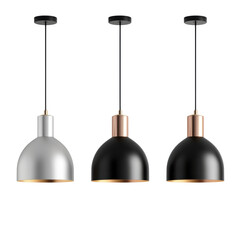 Naklejka premium Modern pendant lights in sleek metallic finishes