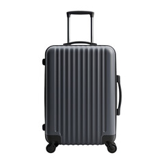 Sleek gray hard-shell suitcase with wheels and retractable handle