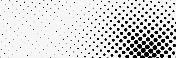 Wide halftone dotted background. Manga style wallpaper. Vector