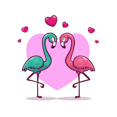 two pink flamingos