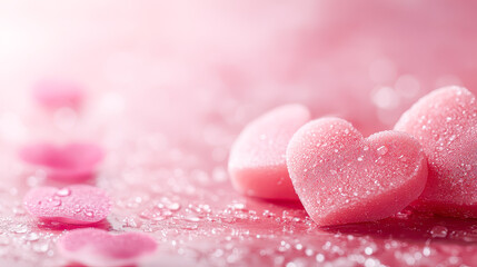 Obraz premium Delicate handmade soap hearts and gift boxes create a romantic atmosphere for special occasions