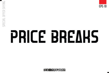 Typography Lettering Special Offer Design For Advertising Price Breaks