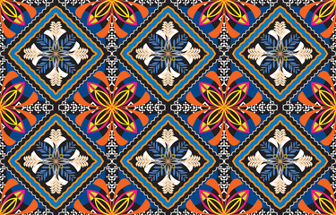 Mayan american indian pattern tribal ethnic motifs geometric seamless background. Unusual native american tribal motifs clothing fabric ethnic traditional design. Mexican folk fashion.