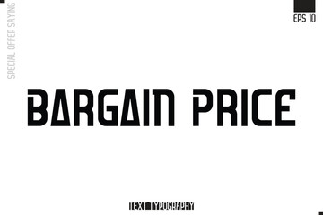 Typography Lettering Special Offer Design For Advertising Bargain Price
