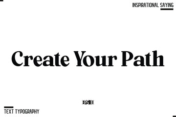 Create Your Path Typography On White Background