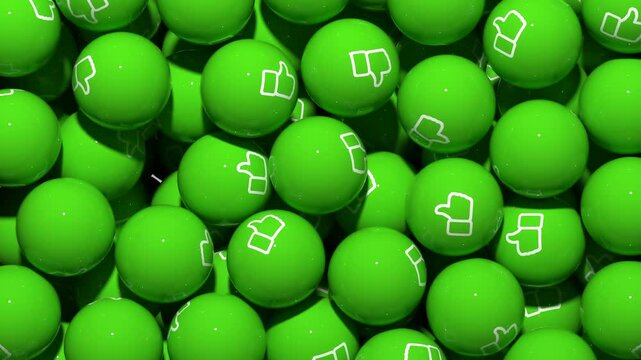 Falling Screen Balls Transition Animation with Like Symbol