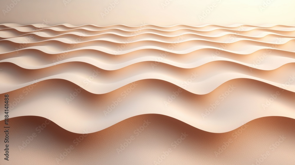 Poster abstract beige wave pattern background - 3d render