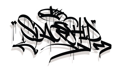 SPACE SHIP graffiti tag style design
