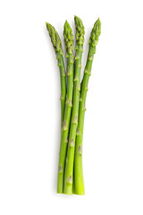 Green fresh asparagus isolated on white background