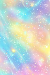 Holographic rainbow pastel background showcasing a mesmerizing blend of colors and sparkles giving a tranquil and dreamy effect