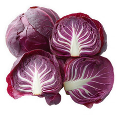 Obraz premium Sliced fresh radicchio with vibrant color isolated on a transparent background