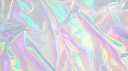 Holographic background with rainbow pastel colors creates an iridescent effect, ideal for artistic and creative projects