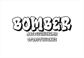 Bomber font for logo and headline. Isolated vector typeset
