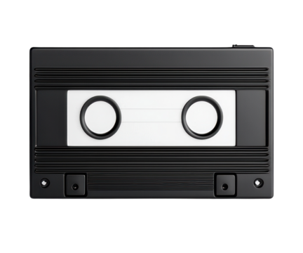 Vintage audio cassette tape on a transparent background