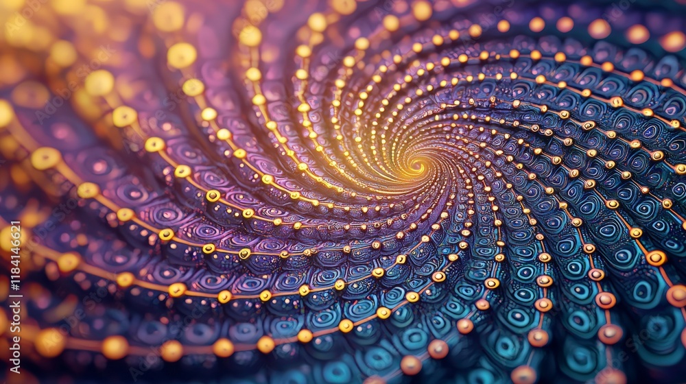 Aufkleber colorful spiral pattern with circles and dots in abstract design of modern art