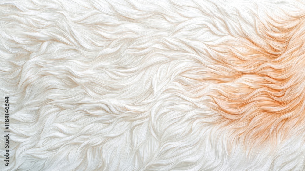 Aufkleber soft white and orange fur texture with wavy patterns for background and design use