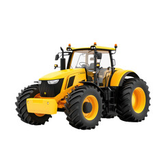 Obraz premium Modern yellow agricultural tractor with large tires
