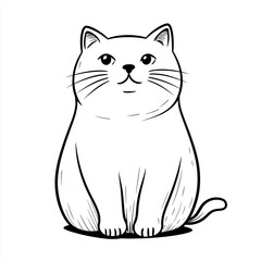 Obraz premium Simple line drawing of a Persian full body on a white background, 