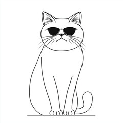 Obraz premium Simple line drawing of a Persian full body on a white background, 