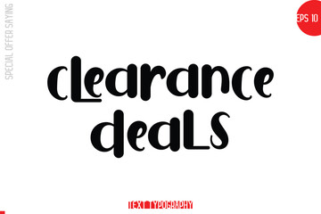 Clearance Deals Special Offer Text Banner Design Typography Template