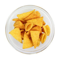cone corn chips isolated on white background