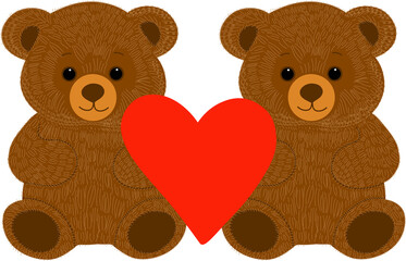 teddy bears with heart