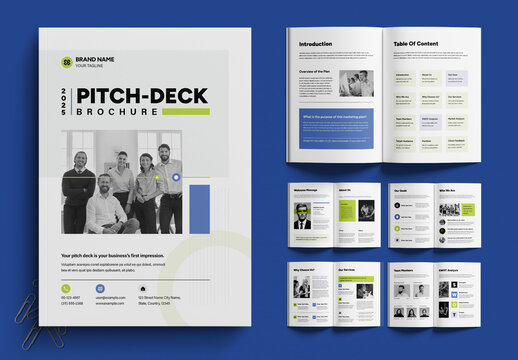 Modern Pitch Deck Brochure Design For Business Impression
