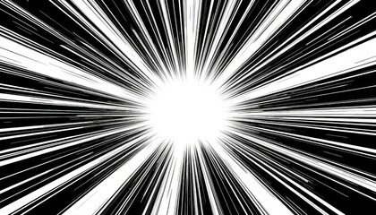 Black and white radial lines with center glow
