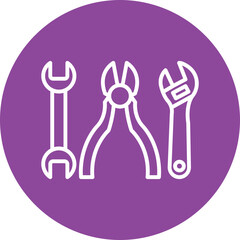 Electrician Tools line circle icon