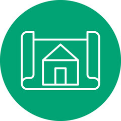 Interior Design line circle icon