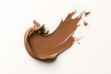 Melting chocolate burst explosion splash Isolated on white background.