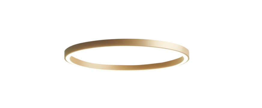 Illuminating Elegance: A Golden Halo LED Light Fixture casts a soft, warm glow . Modern design at its finest., cut out,transparent background