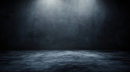 Dark Moody Concrete Room Interior, Dramatic Lighting, Grungy Texture Background