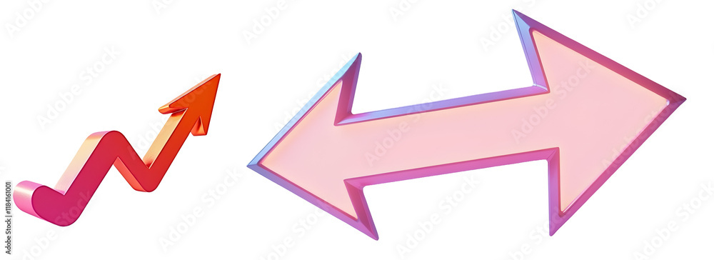 Aufkleber dynamic arrows: growth and change. a vibrant visual representing progress and choices. explore direc