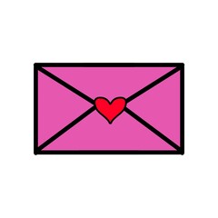 Pink love mail icon. Valentine, love.