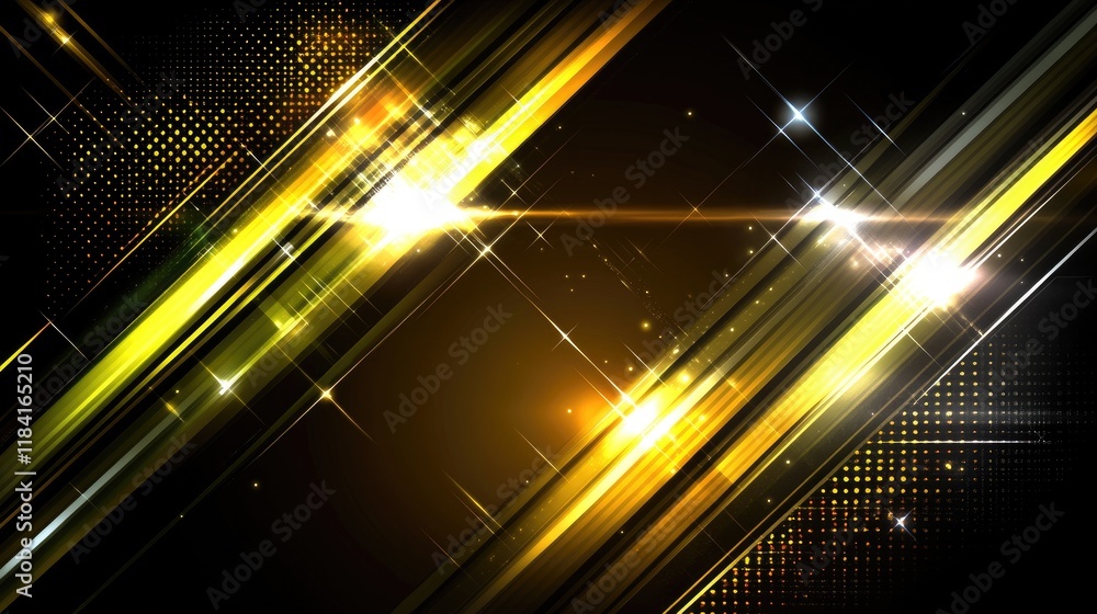 Poster dynamic glowing lines intersecting on a dark futuristic background, creating a tech-inspired design.