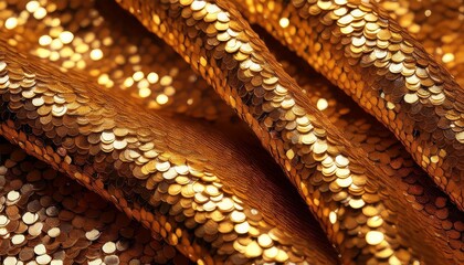 texture of gold sequins close up macro abstract shiny background fashionable expensive fabric with sequins