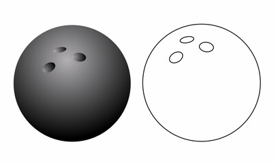 Gradient outline icon of a bowling ball, featuring smooth, modern lines with vibrant gradient colors. Perfect for sports, gaming, or recreational-themed designs